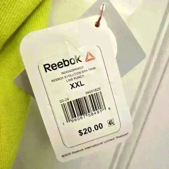 SET of 2, Reebok Evolution Knit Skort & Bra Tank Lime Punch,Size XXL - Picture 6 of 7